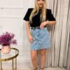 Spódniczka MINI jeans z paskiem