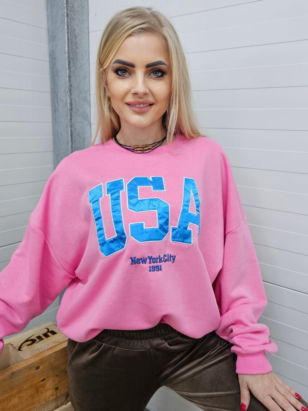 Bluza USA różowa