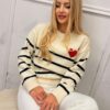 Sweter LUIZA serce ecru