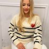 Sweter LUIZA serce ecru