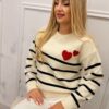 Sweter LUIZA serce ecru