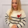 Sweter LUIZA serce ecru