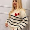 Sweter LUIZA serce ecru