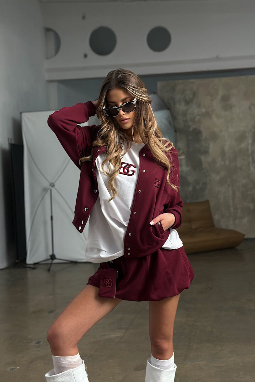 Bluza Brandenburg RIRI burgund - obrazek 2