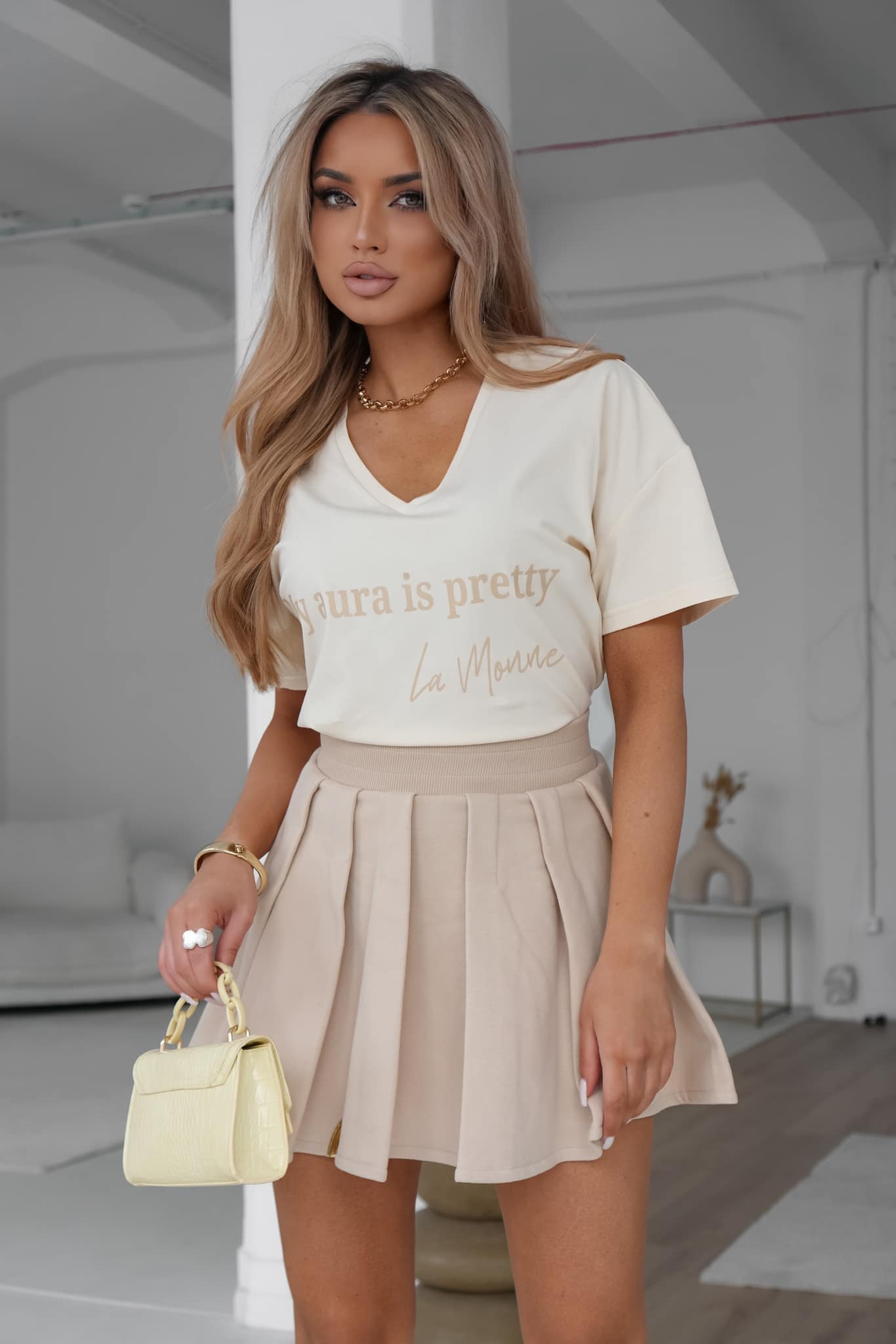 T-shirt La Monne EVA beżowy