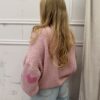 Sweter oversizowy LOVE brudny róż
