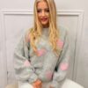 Sweter oversizowy LOVE szary