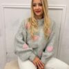 Sweter oversizowy LOVE szary