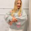 Sweter oversizowy LOVE szary