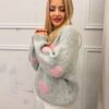 Sweter oversizowy LOVE szary
