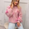 Sweter oversizowy LOVE brudny róż