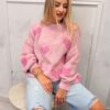 Sweter oversizowy LOVE brudny róż