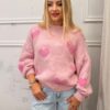 Sweter oversizowy LOVE brudny róż