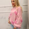 Sweter oversizowy LOVE brudny róż