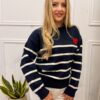 Sweter LUIZA serce granatowy