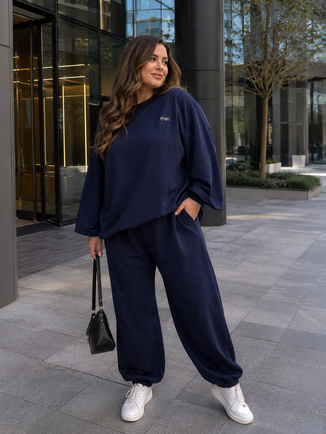 Komplet masełko PLUS SIZE MIN granatowy