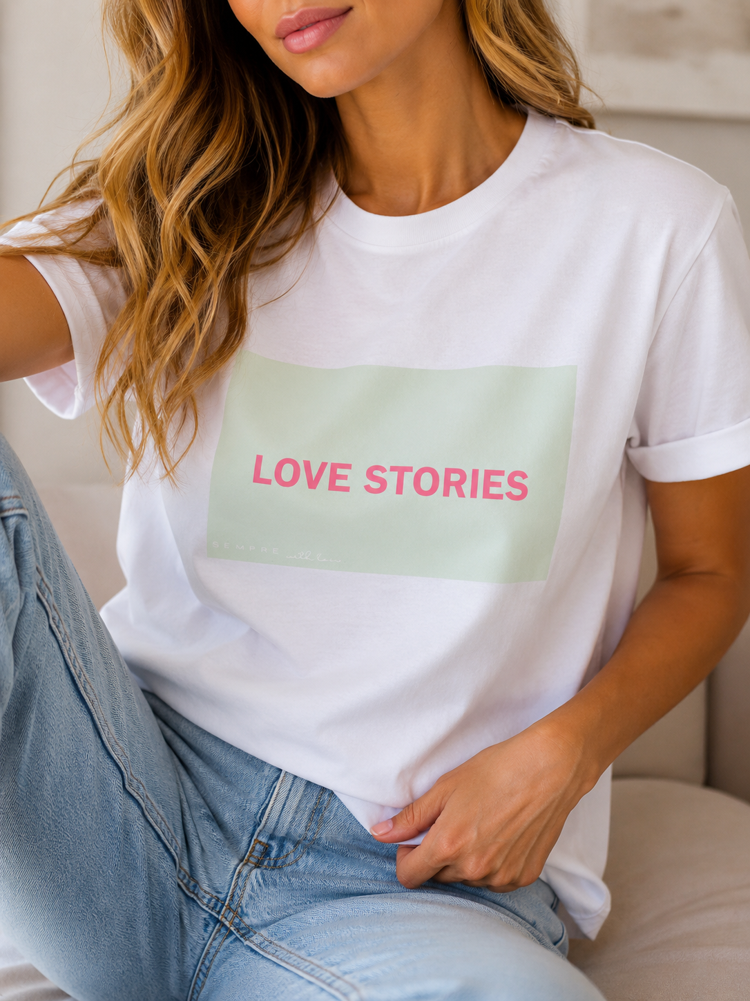 T-shirt Sempre LOVE STORIES mięta
