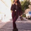 Legginsy PROSTE LYCRA La Diva bordowe