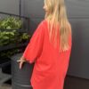 Bluzka FLOWERS Plus size koralowa