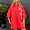 Bluzka FLOWERS Plus size koralowa