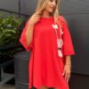Bluzka FLOWERS Plus size koralowa