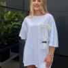 Bluzka FLOWERS Plus size biała