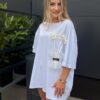 Bluzka FLOWERS Plus size biała