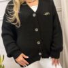 Sweter z guzikami NARI czarny