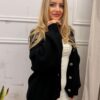 Sweter z guzikami NARI czarny
