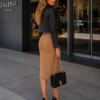 Spódniczka dzianinowa midi OLENA camel