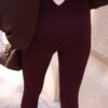Legginsy PROSTE LYCRA La Diva bordowe