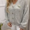 Sweter z guzikami NARI szary