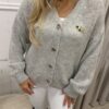 Sweter z guzikami NARI szary