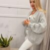 Sweter z guzikami NARI szary