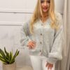 Sweter z guzikami NARI szary