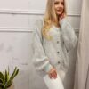 Sweter z guzikami NARI szary