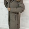 Płaszcz zimowy z naturalnym futrem VIOLA fango