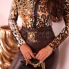 Legginsy La Diva EKO SKÓRA czekoladowe