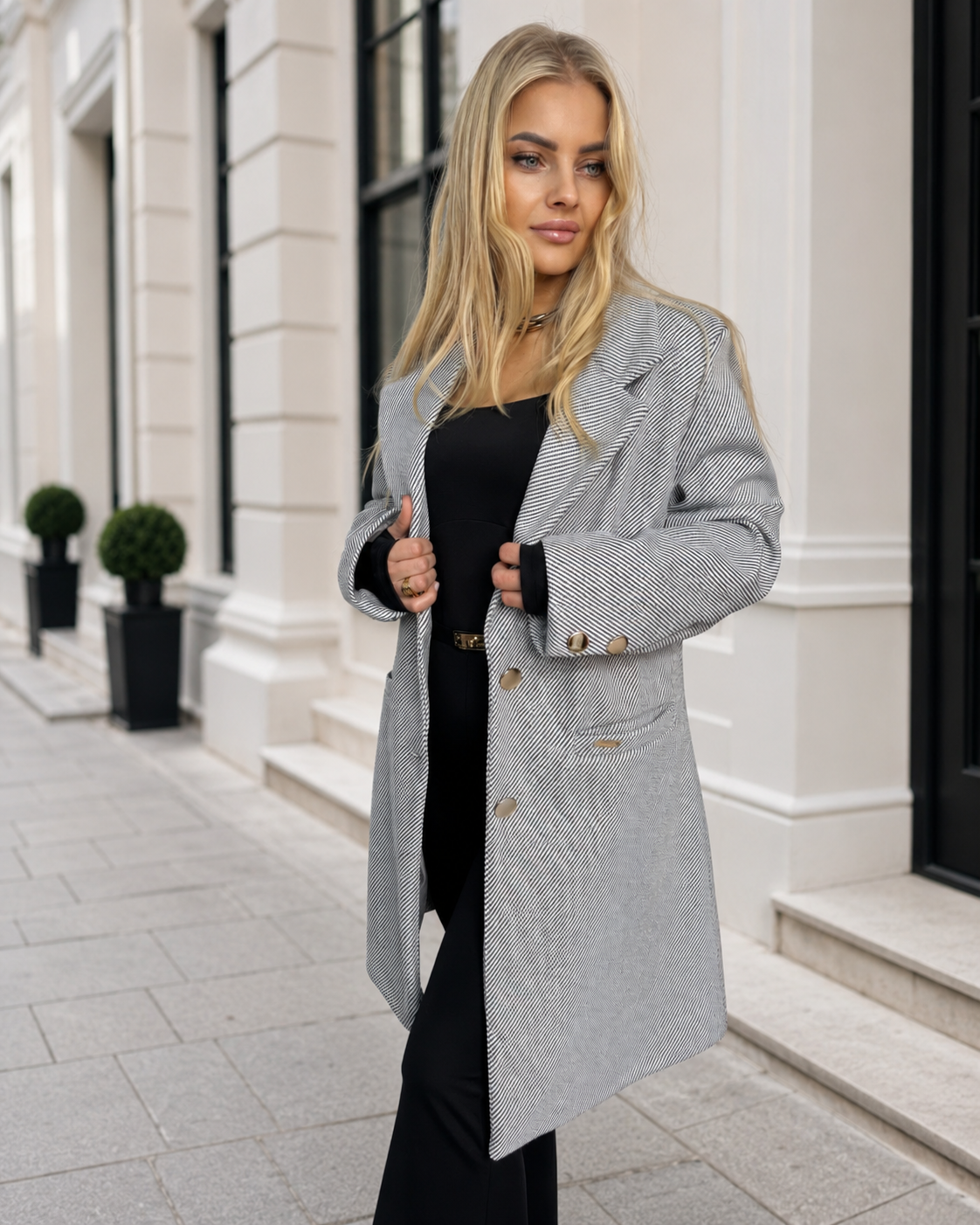 Płaszcz KATIA Plus Size szary
