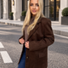 Zamszowa marynarka MISS TREND czekoladowa