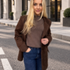 Zamszowa marynarka MISS TREND czekoladowa