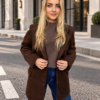 Zamszowa marynarka MISS TREND czekoladowa