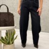 Spodnie jeans BALLON M'Sara z paskiem ciemny granat