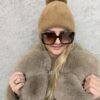 Czapka alpaka POMPON camel