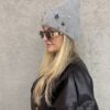 Czapka wełniana CYRKONIA szara