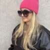 Czapka wełniana GRACE fuksja