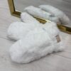 Rękawiczki futrzane na jeden palec białe