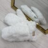 Rękawiczki futrzane na jeden palec białe