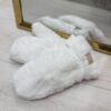 Rękawiczki futrzane na jeden palec białe