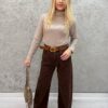 Szerokie Jeansy Moon Girl BALLON czekoladowe
